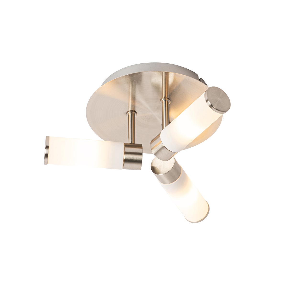 Moderne badkamerplafondlamp, staal, 3-lichts, IP44 - Bad