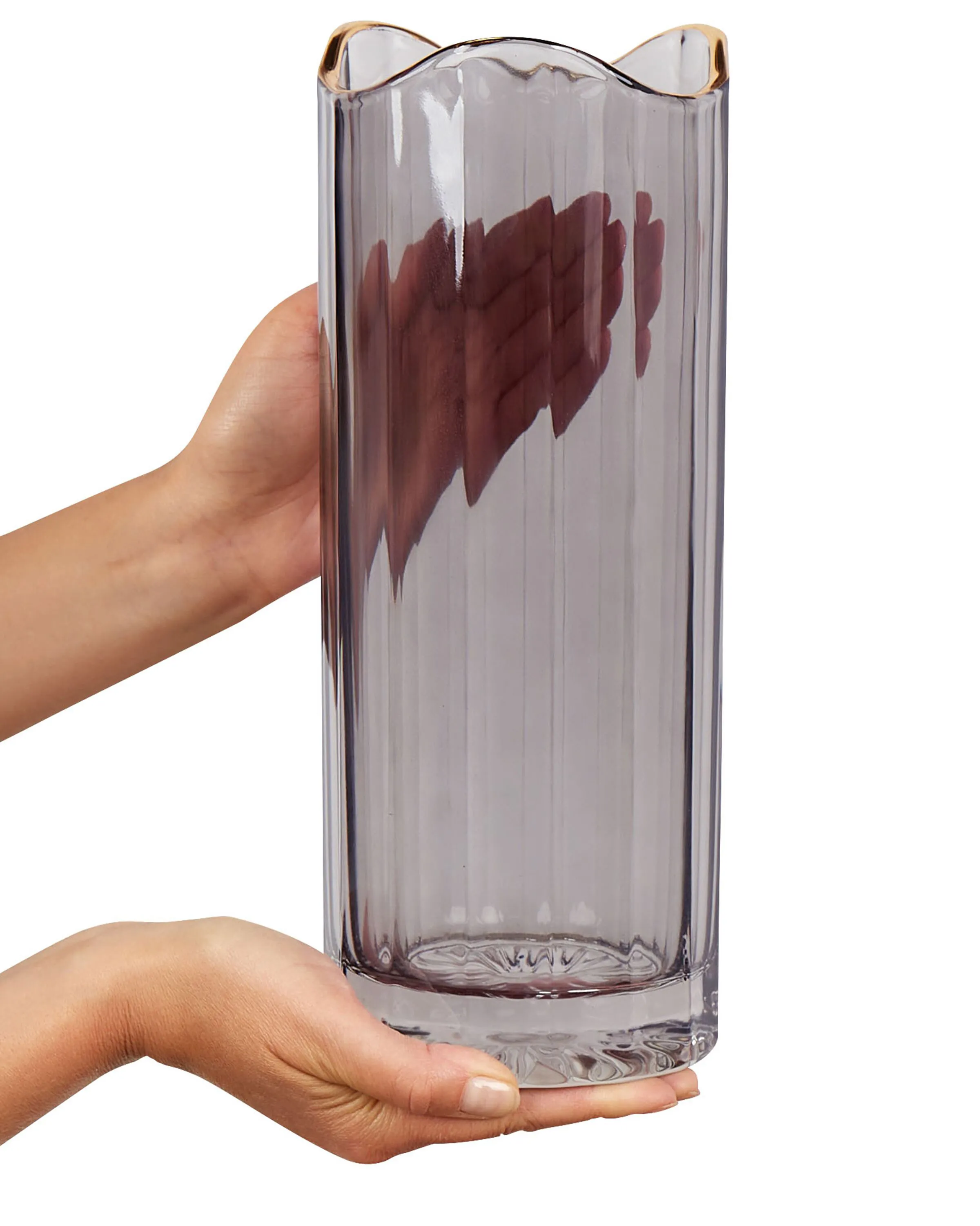 Bloemenvaas PERDIKI Glas 30 cm Grijs