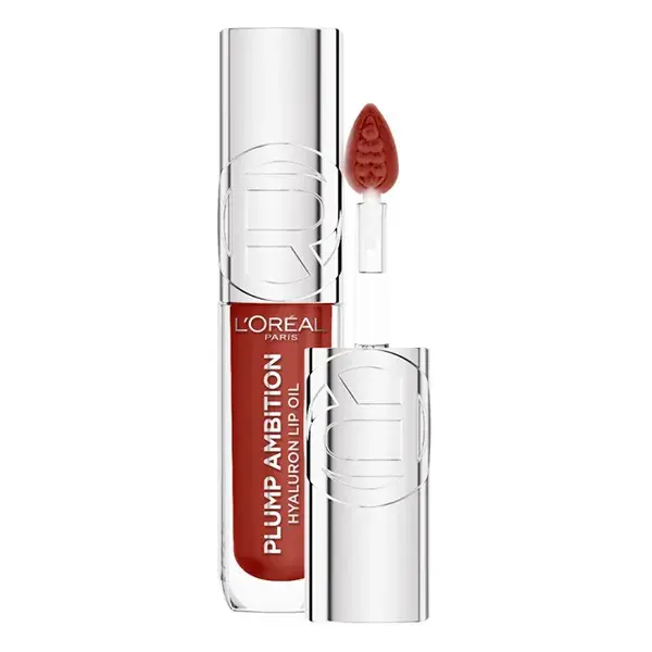 Óleo labial volumizador L'Oréal Paris Plump Ambition com ácido hialurônico, cor Wine o'clock