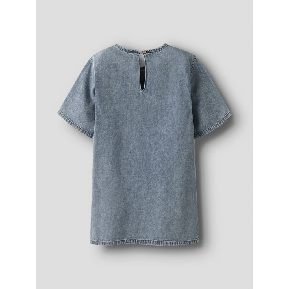 Køb Name It Medium Blue Denim Beau 2/4 Denim Kjole