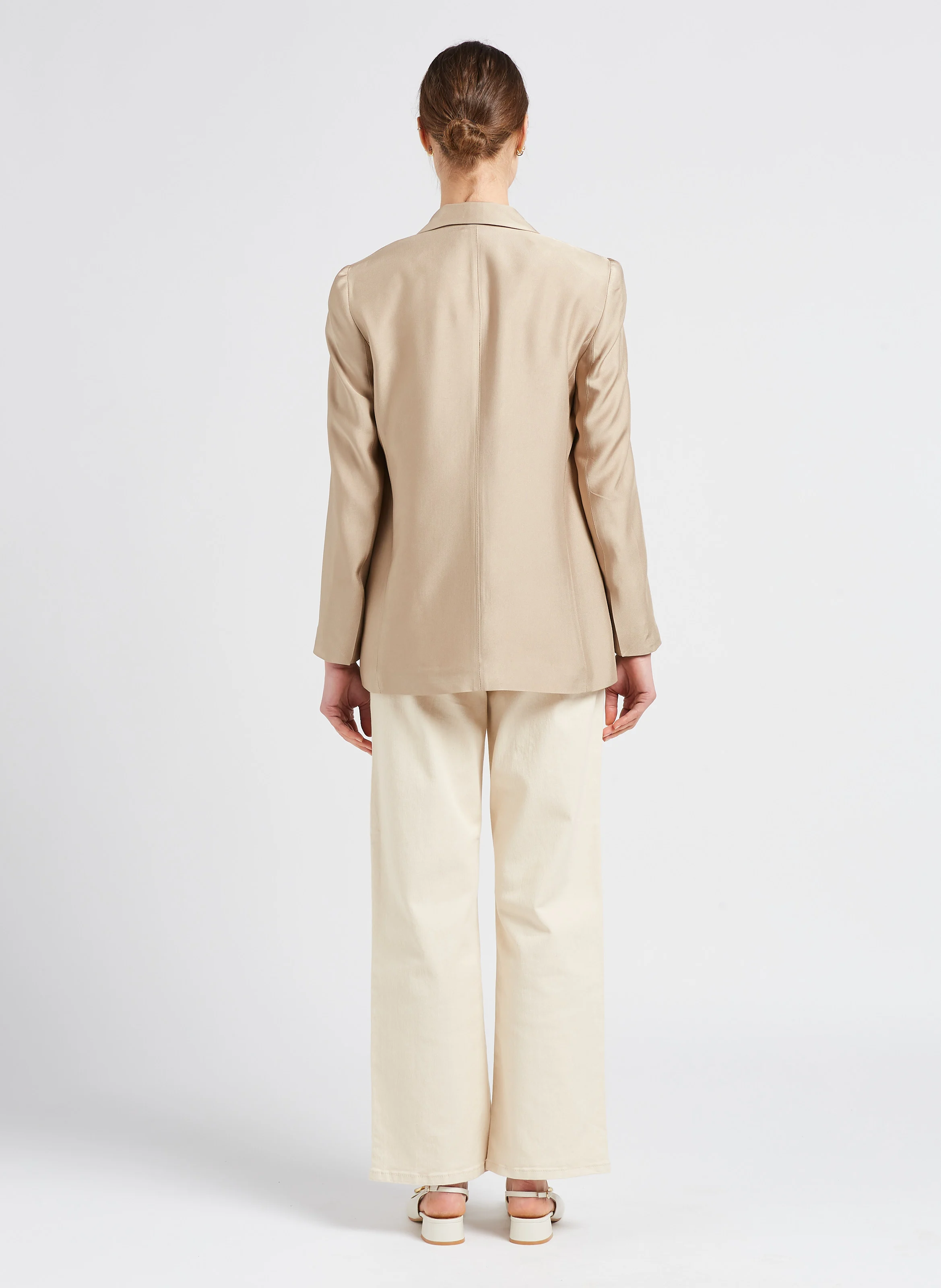 MARINA - Jean large en coton| Beige