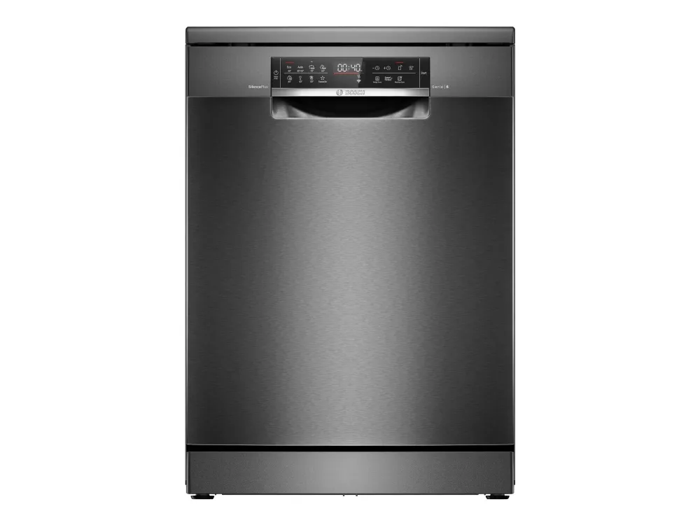 Bosch Serie | 6 SMS6ECC12E - Opvaskemaskine - Wi-Fi - Niche - bredde: 60 cm - dybde: 55 cm - højde: 81.5 cm - børstet sort stål