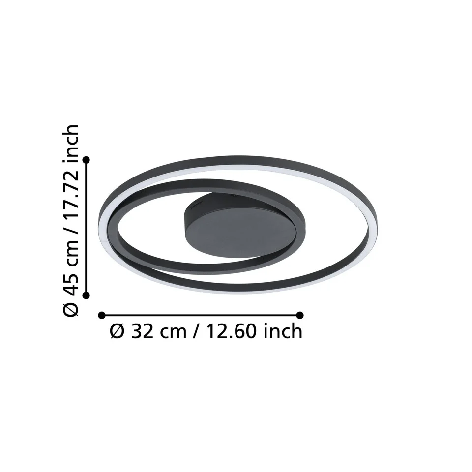 EGLO - Calagrano-Z loftlampe sort Ø45 - RGB + TW - Zigbee, Bluetooth