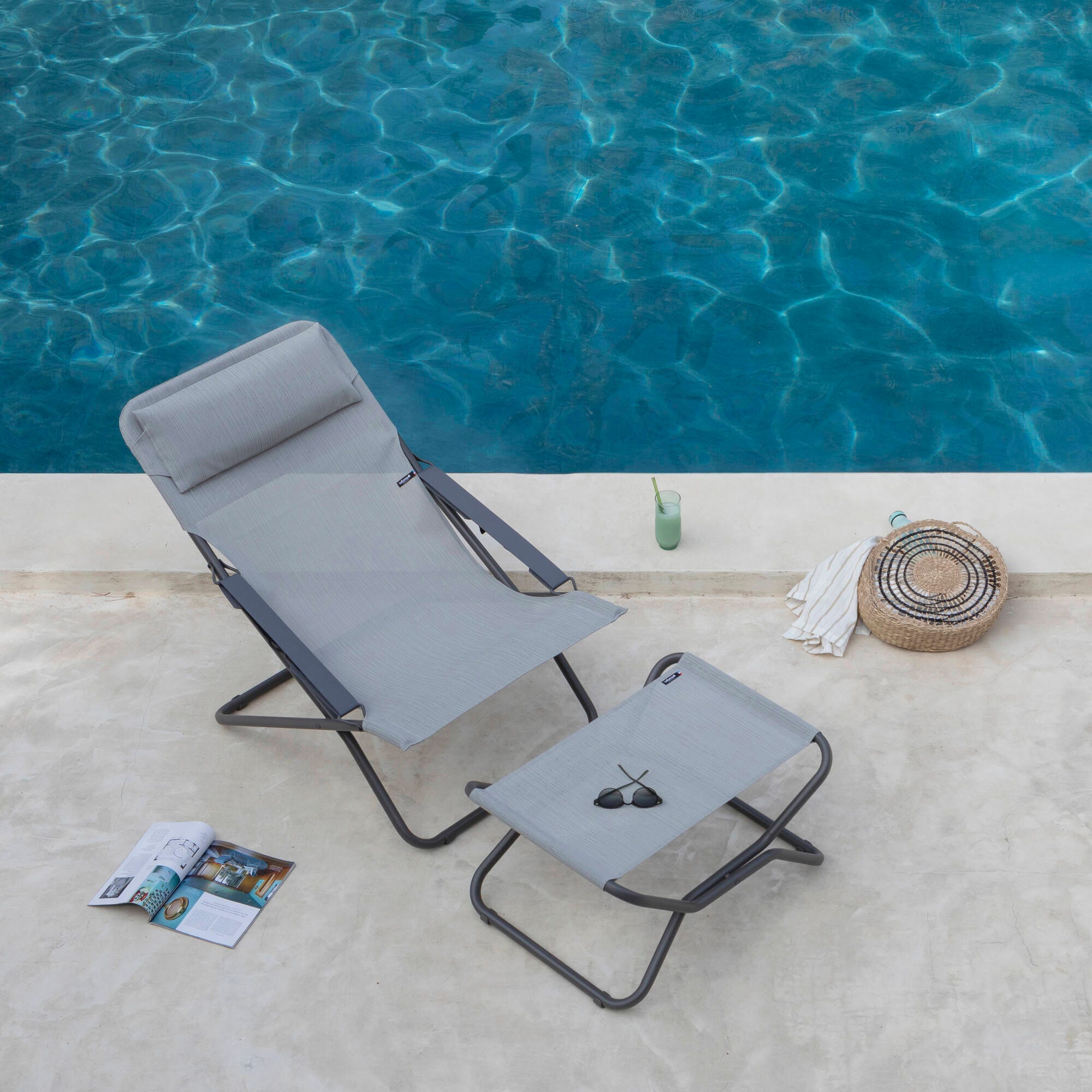 Klappbare Fußstütze / Hocker Next Batyline® Duo Grau Galet