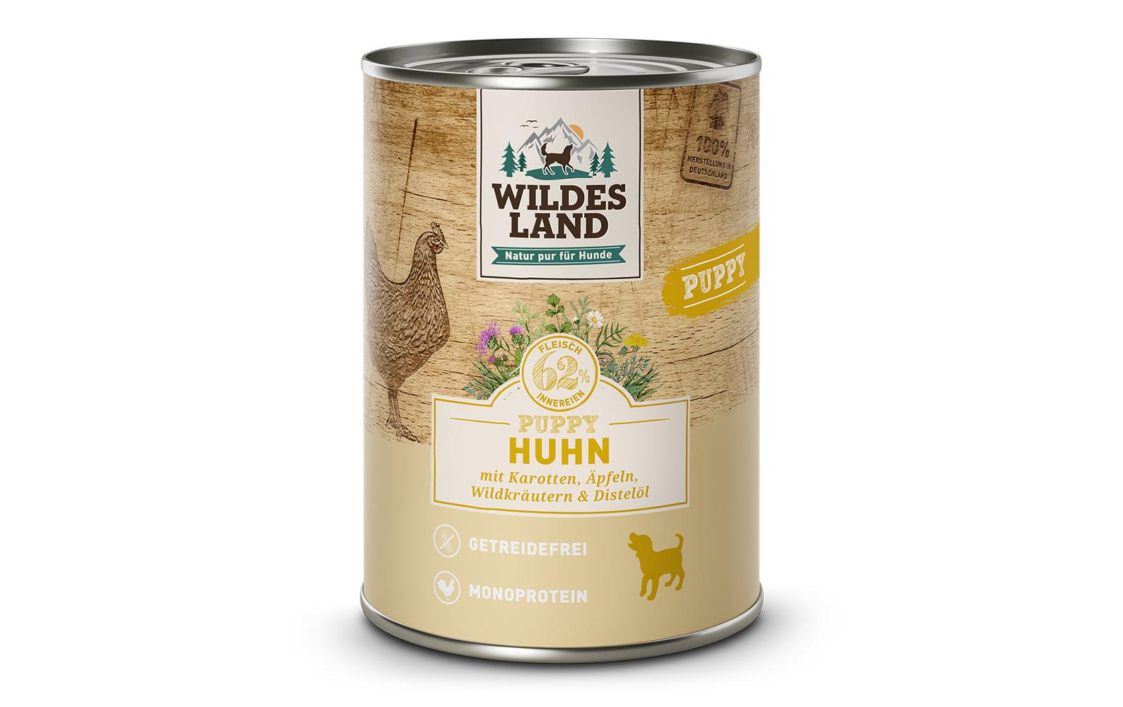 Nassfutter Dog Puppy Huhn mit Karotte & Apfel, 6 x 400 gAlleinfutter