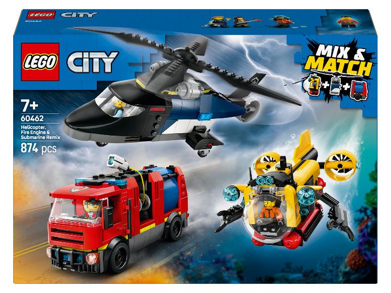 Helikopter, brandweerauto en onderzeeër remix 60462