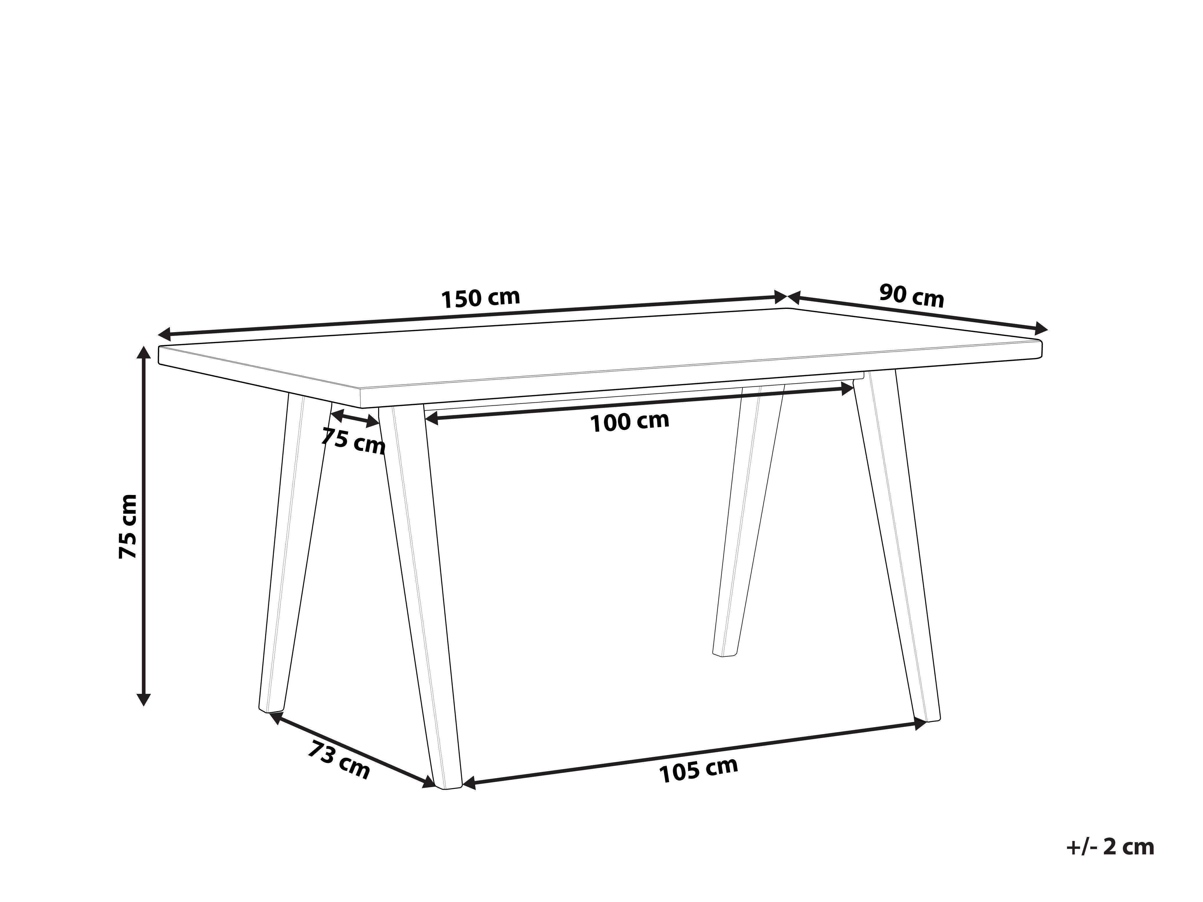 Eettafel LENISTER Bruin/wit 90 cm 150 cm