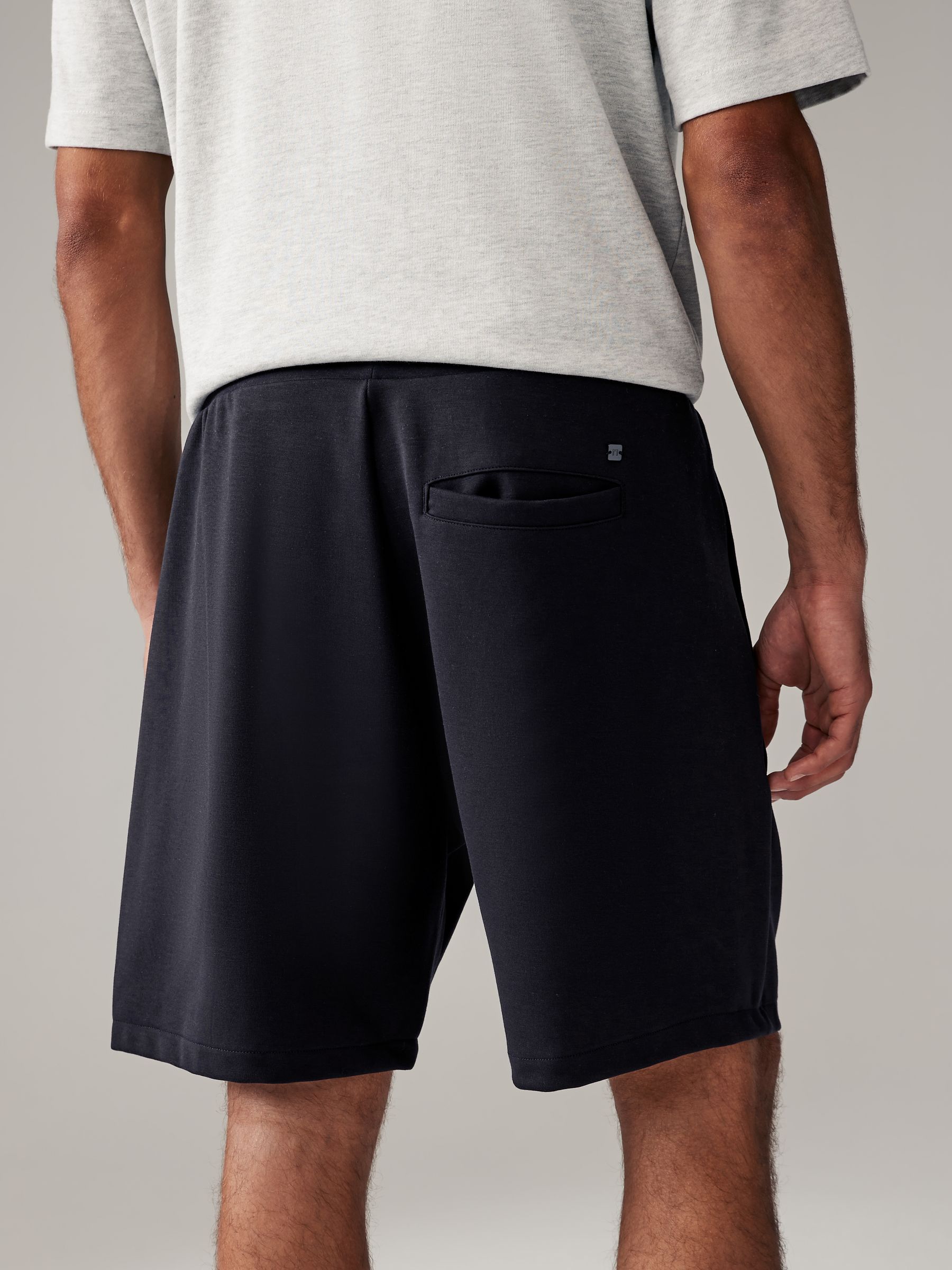 Leisteenkleurig/marineblauw - 2 jersey shorts met ritszakje