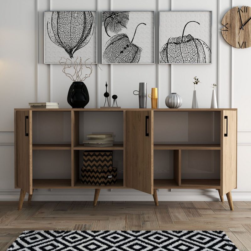 Exxen - Console - Bruin - 100% Melamine - 180 cm - Opbergmogelijkheden