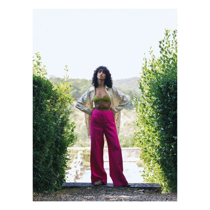 Soleil Soleil Pantalon Cameron Broderies Lin | Rose fuschia