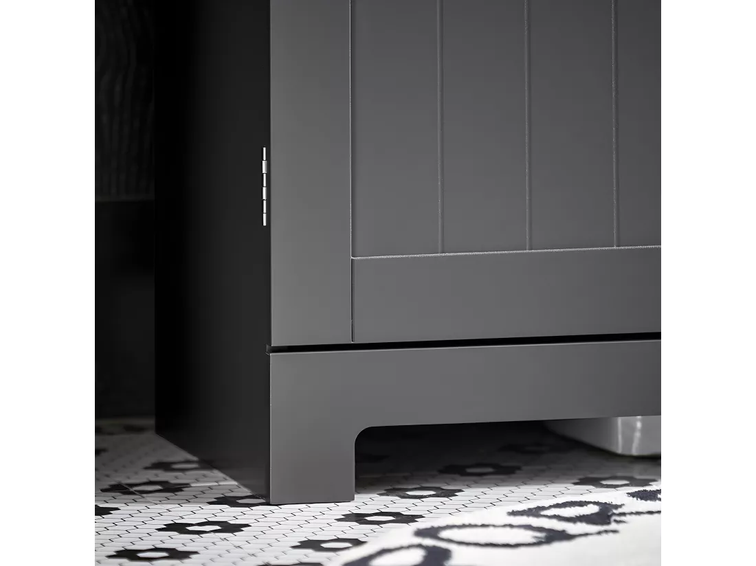 SoBuy BZR18-II-DG Meuble Sous-Lavabo à 2 étages et 2 portes meuble de rangement de salle de bain - L60cm x P30cm x H60cm