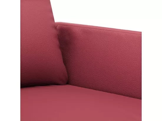 Canapé à 2 places Rouge bordeaux 120 cm Similicuir