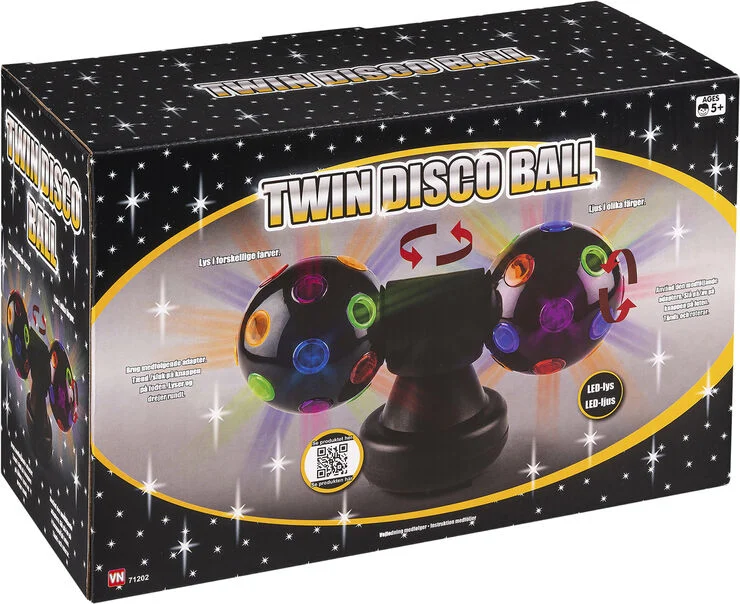 Lamper og disco lys TWIN DISCOKUGLE mADAPTOR Sort & multi