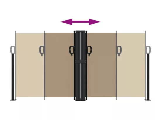 Auvent latéral rétractable taupe 120x600 cm