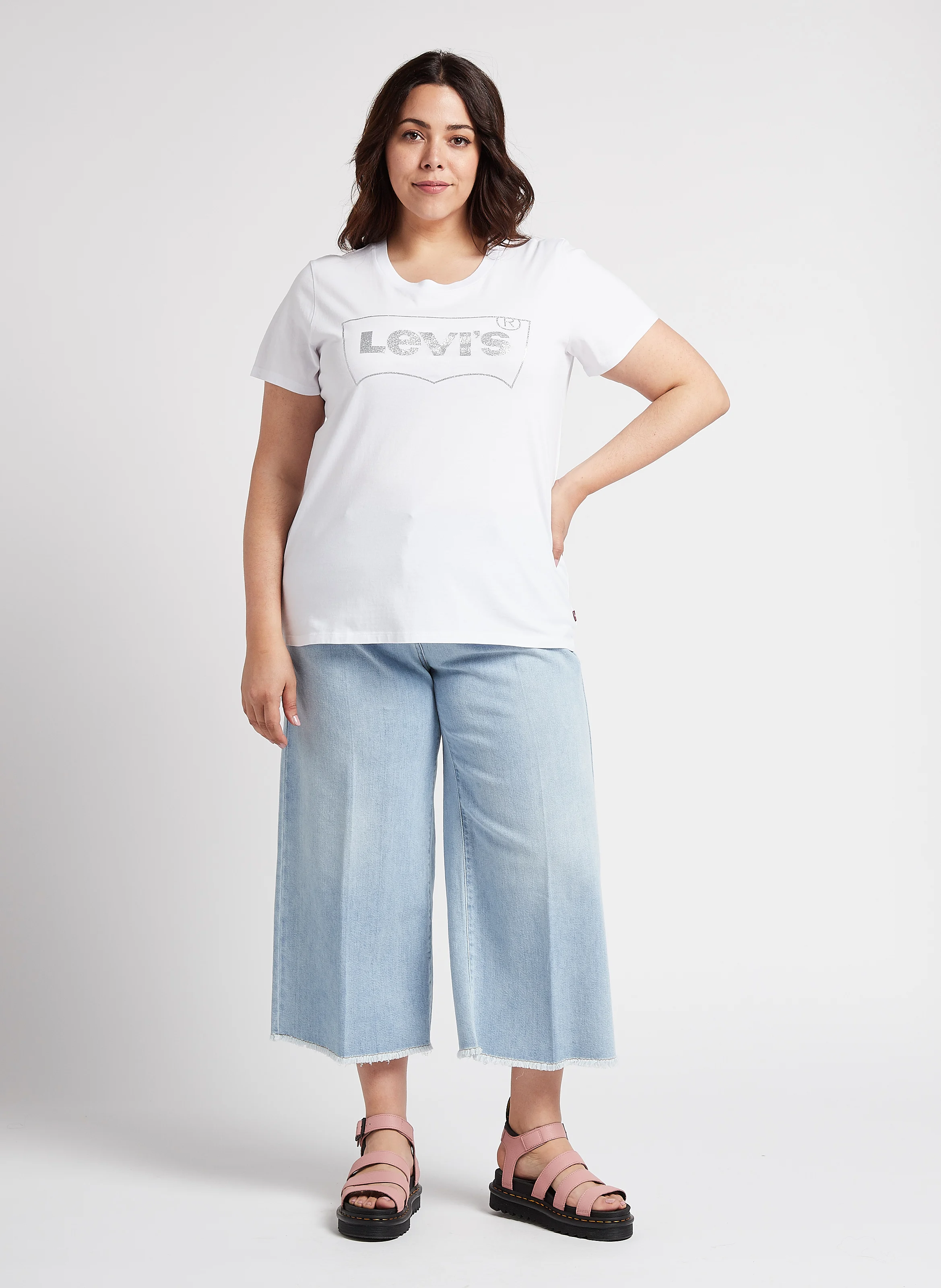 IDRA - Jean cropped en coton mélangé| Bleu
