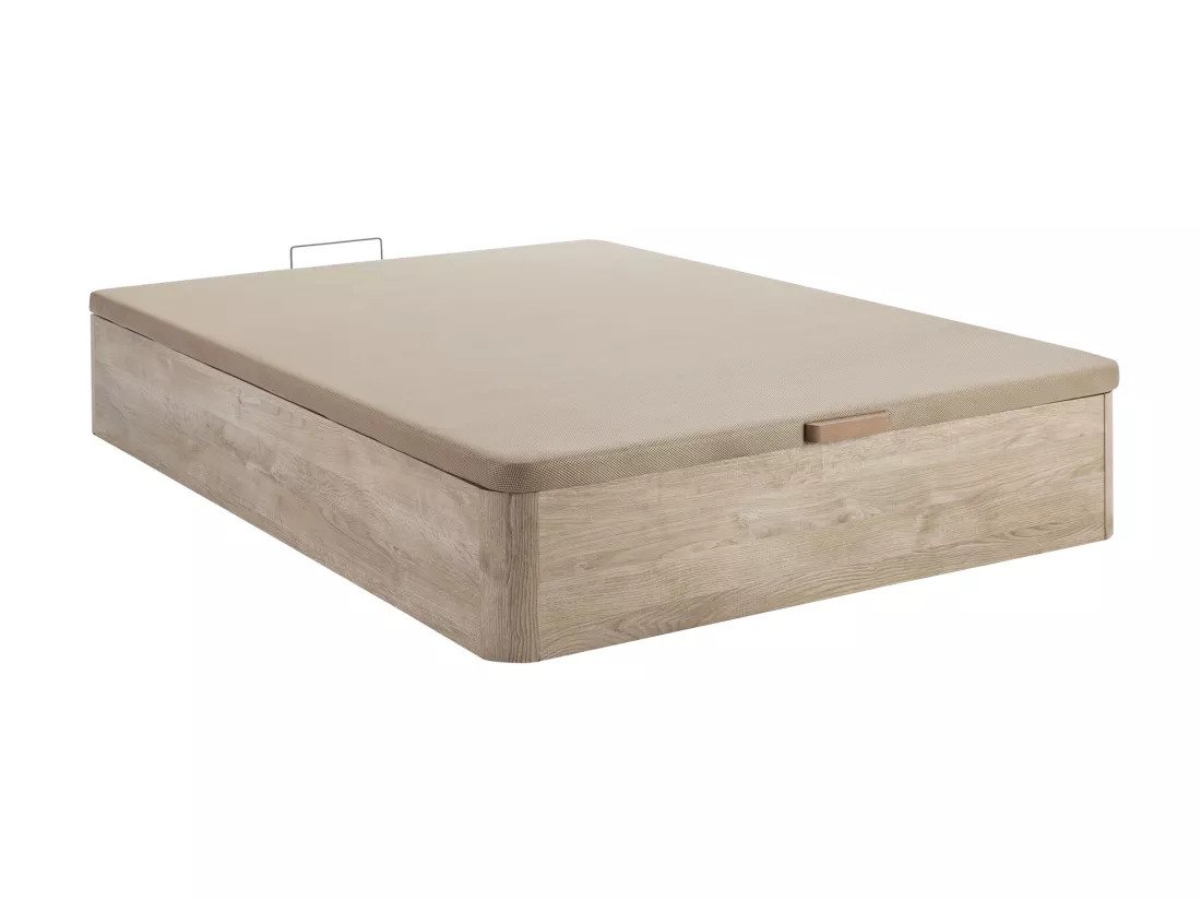 Ensemble 160 x 200 cm sommier coffre naturel clair + matelas ressorts ensachés ép.22cm - SERENITE de YSMÉE