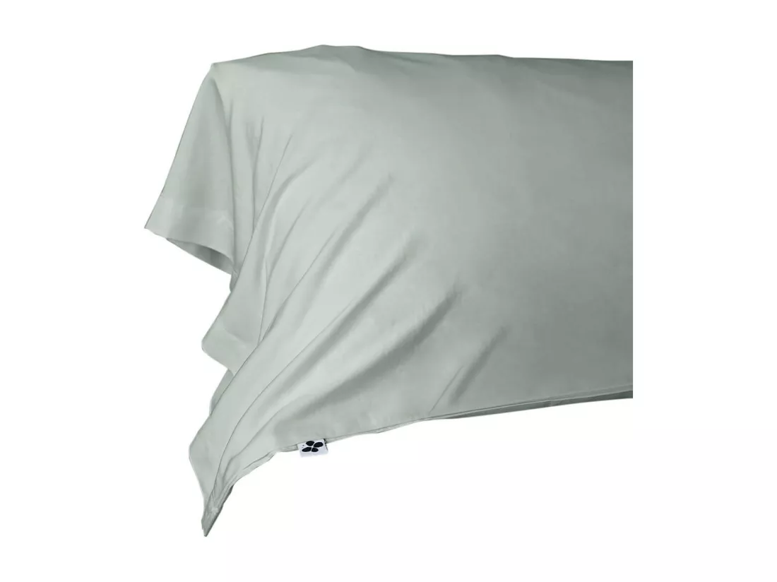 DALIA - Taie de Traversin 185x85cm 100 % Viscose de Bambou Vert d'Eau