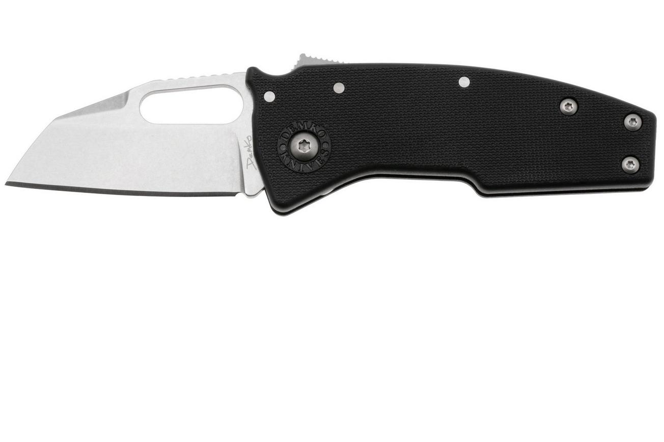 Demko Nano-Shark, NANO-10A-BLACK GRN-SF, Stonewashed AUS-10A Shark Foot, Black GRN zakmes