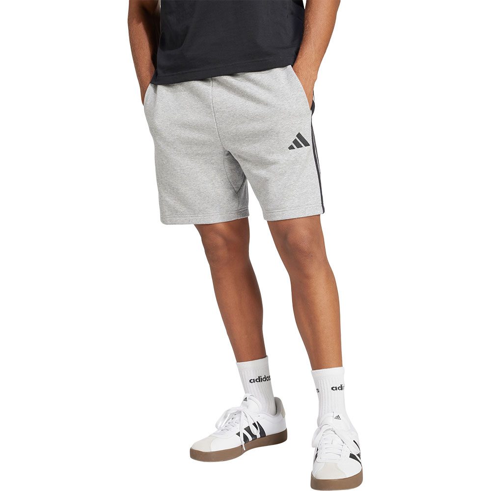 adidas Essentials 3-Streifen French Terry Shorts Herren medium grey heather
