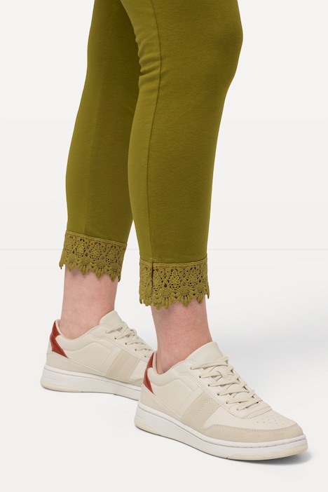 7/8-Leggings, Saumspitze, Biobaumwolle