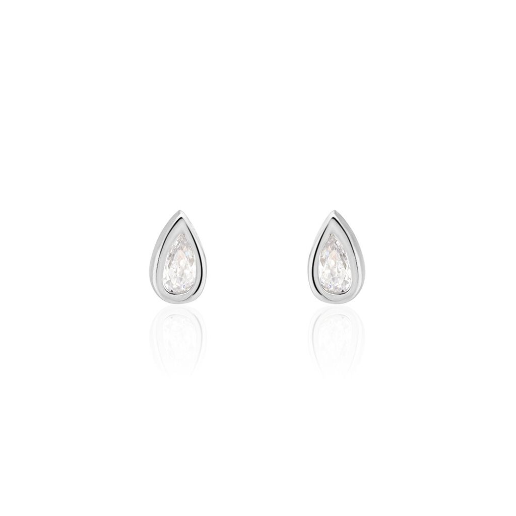 Boucles D'oreilles Puces Argent Blanc Muirgen Oxydes De Zirconium