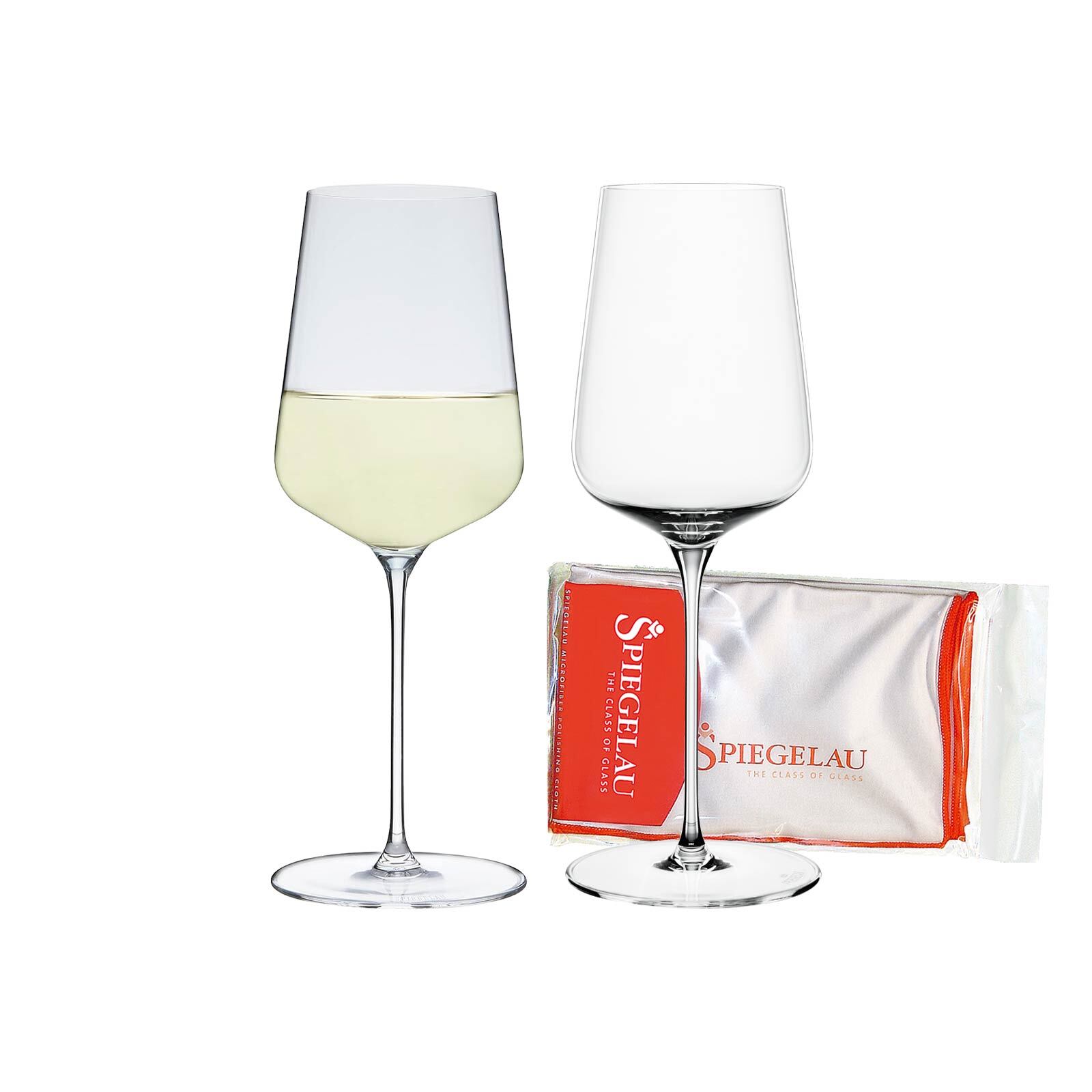 Spiegelau Weißweingläser + Poliertuch Definition 430 ml 2er Set