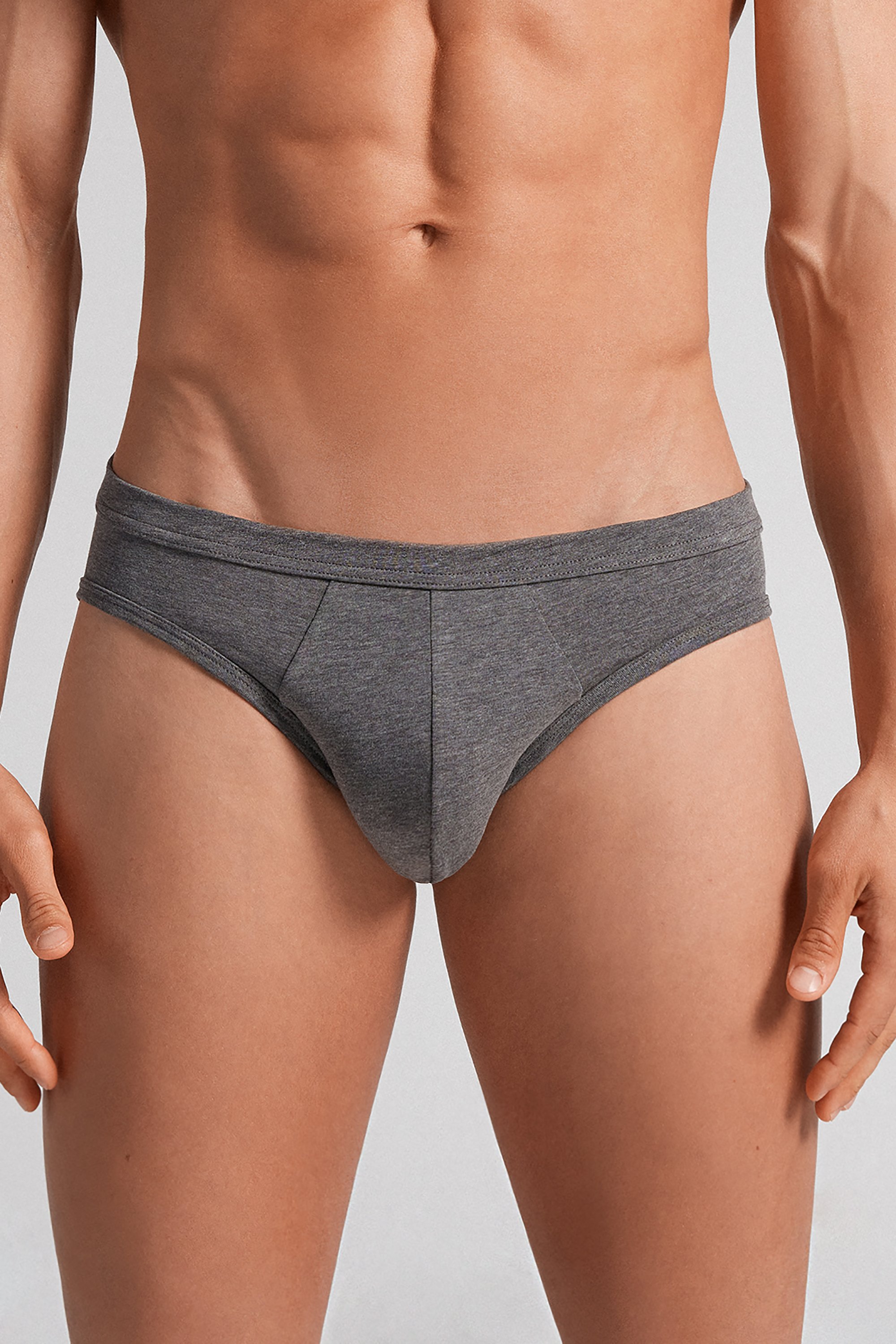 Cueca de cintura baixa em algodão elástico Supima®