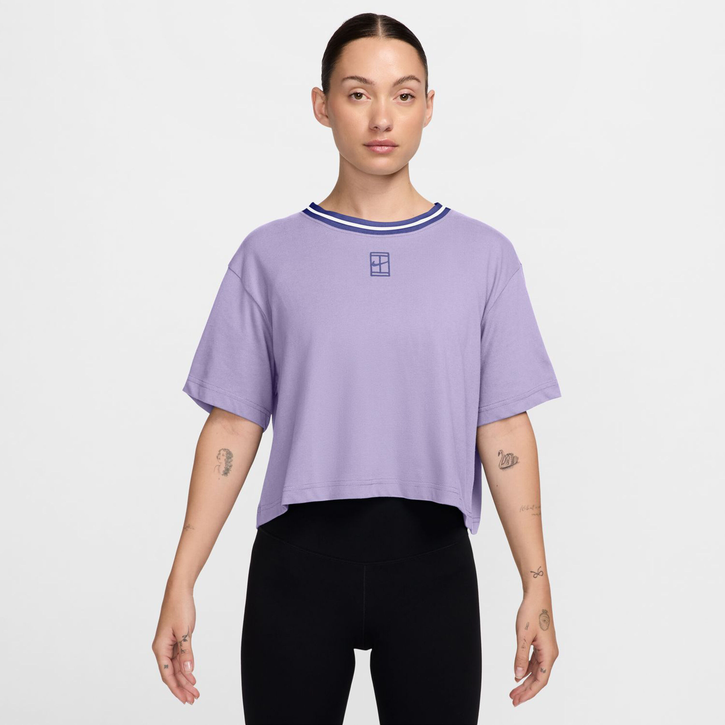 Nike Dri-FIT Heritage Crop T-shirt Femmes - Violet