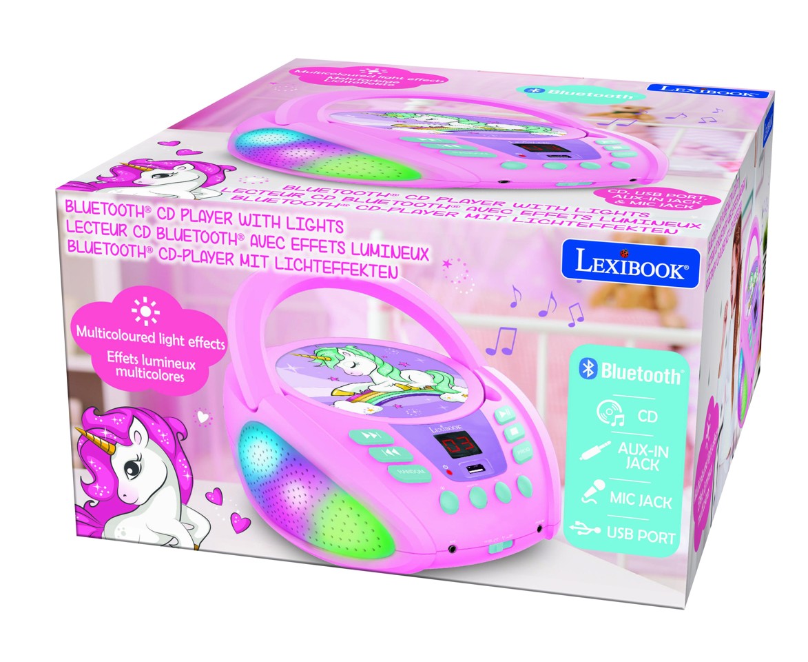 Lexibook - Unicorn Bluetooth bærbar cd-afspiller