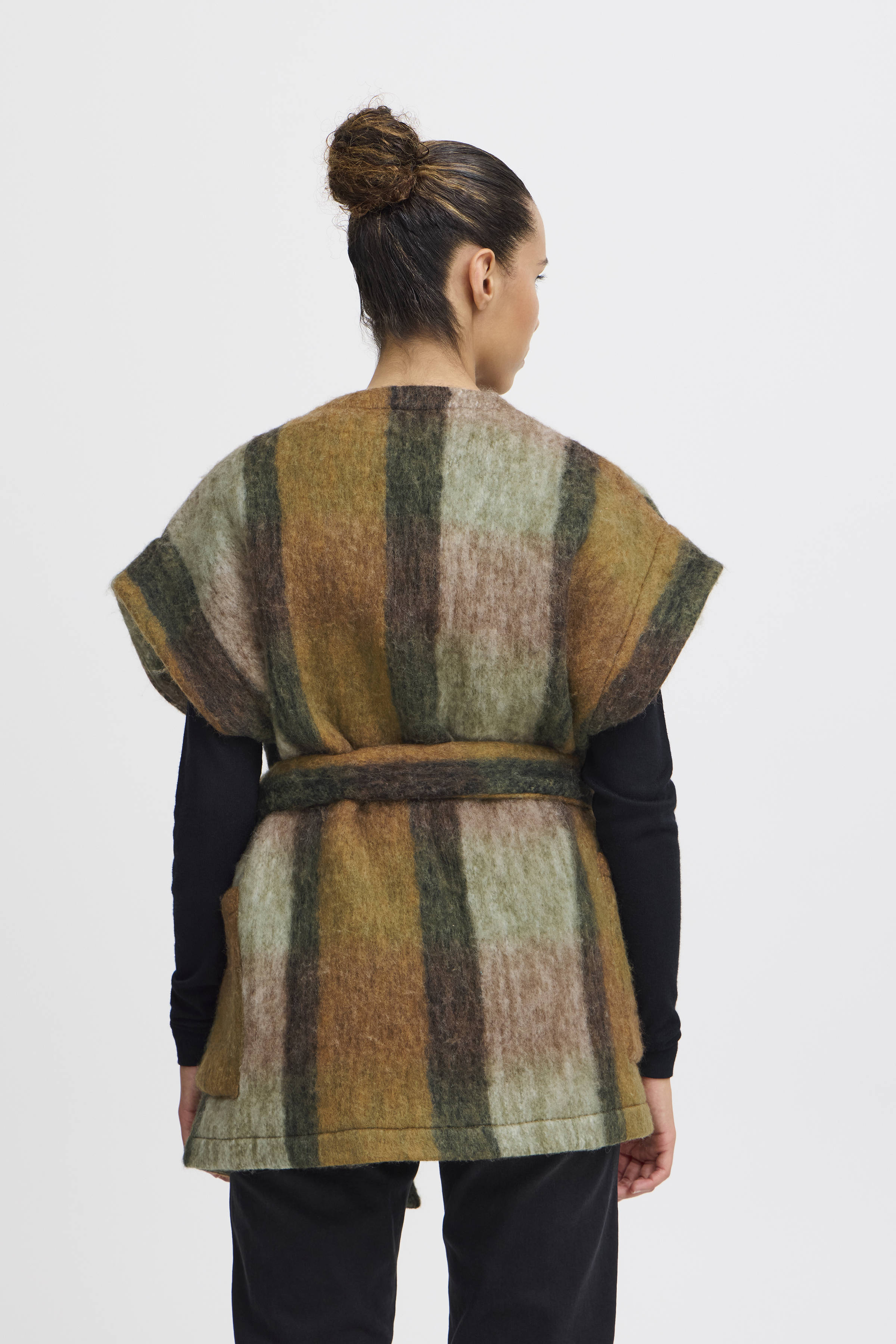 ICHI poncho  IAFALSIE groen