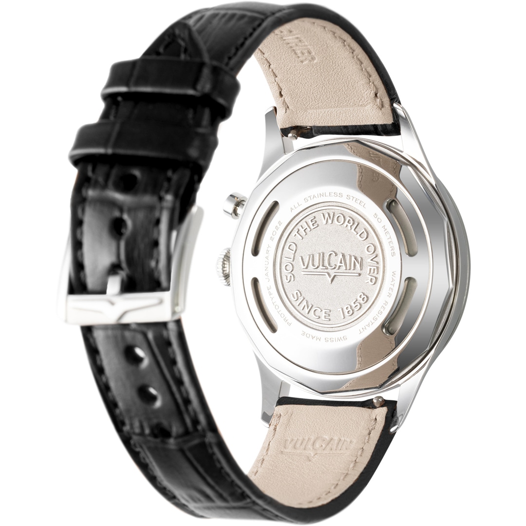 Vulcain Cricket President 39mm Black Steel Caseback