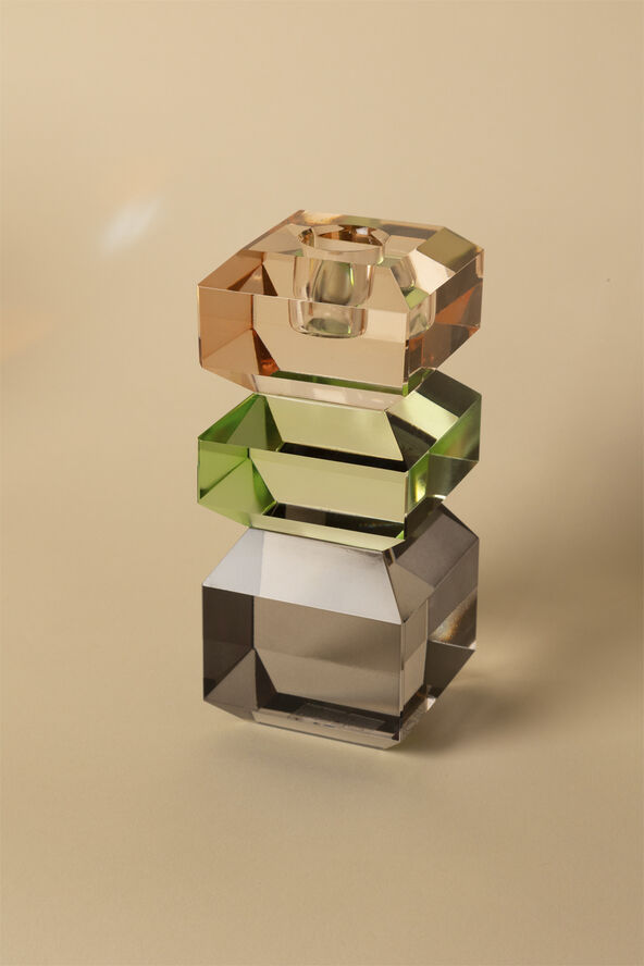 AU Maison Krystal stage, fersken/grøn/røg, 13x6x6 cm