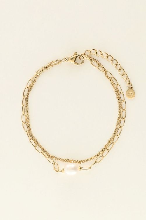 Armband met schakels & parel