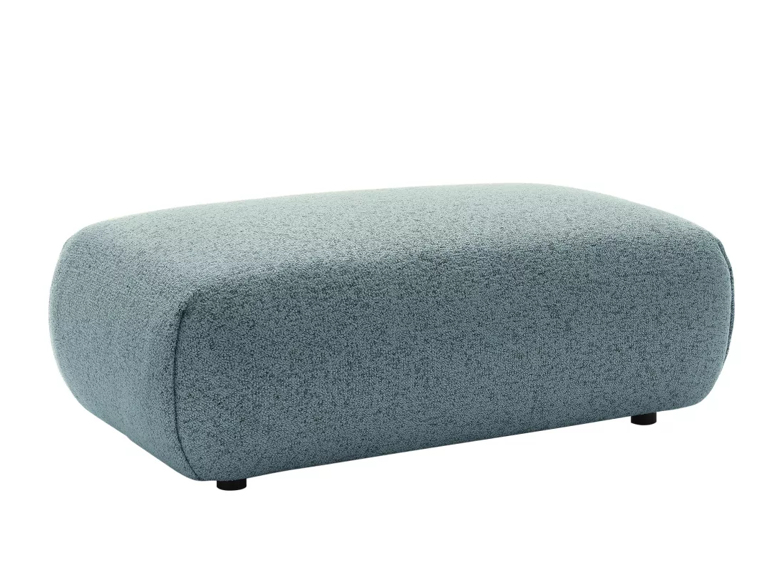 Pouf en tissu texturé bleu MONELIA