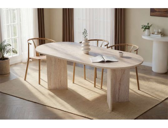 CONCEPT1 - Table Sabella travertin 200 x 90 x h75
