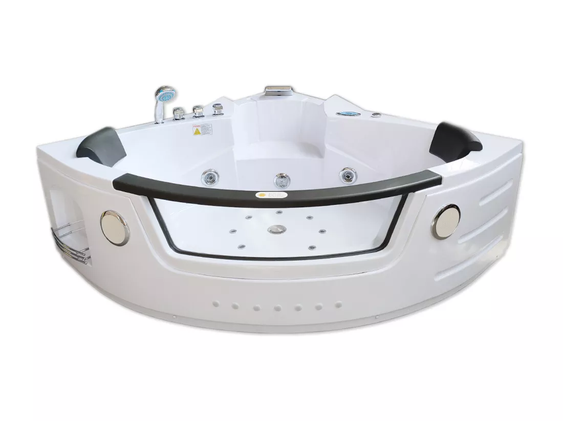 Baignoire Hydromassage Chromotherapie 140 X 140 cm avec chauffage et double pompe 20 jets – Camelia