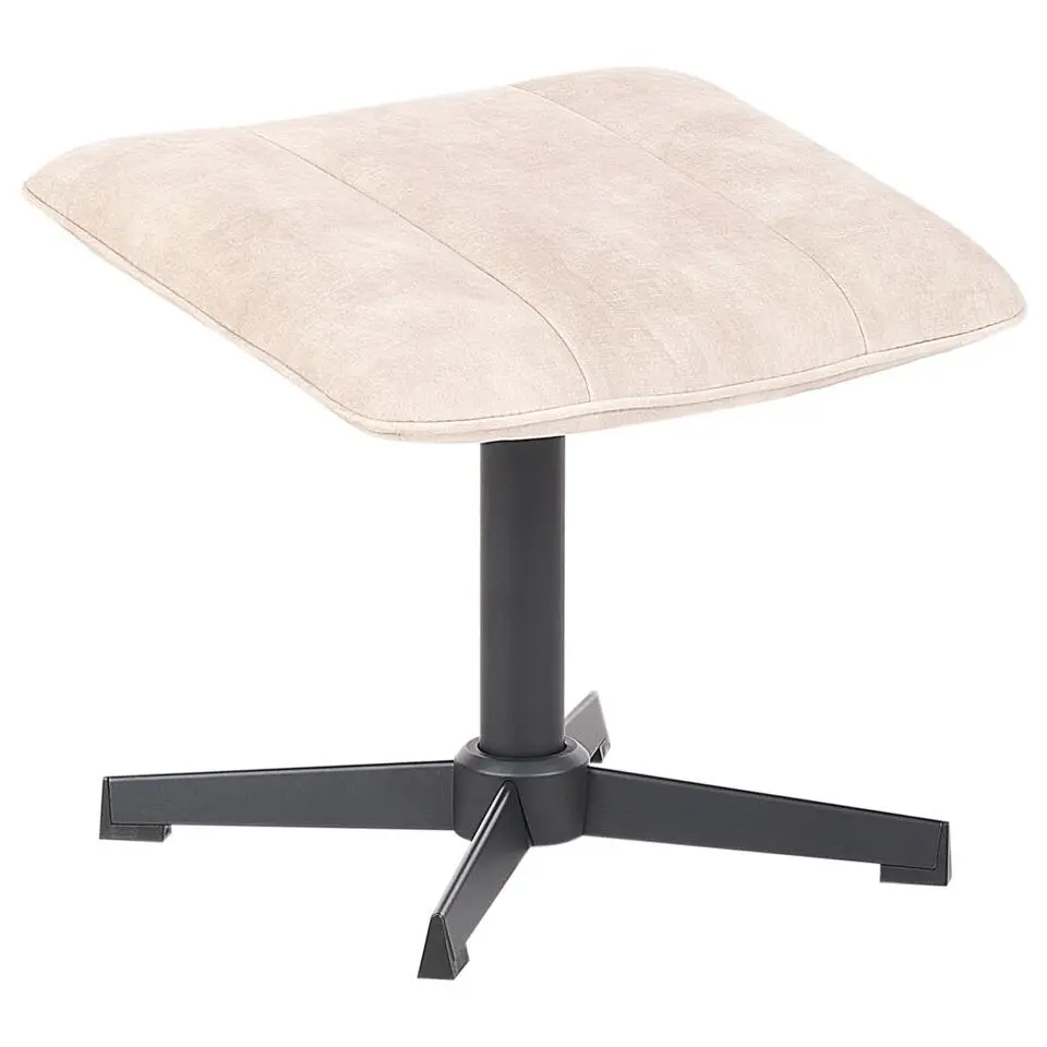 LIA - Fauteuil met hocker - Beige - Fluweel