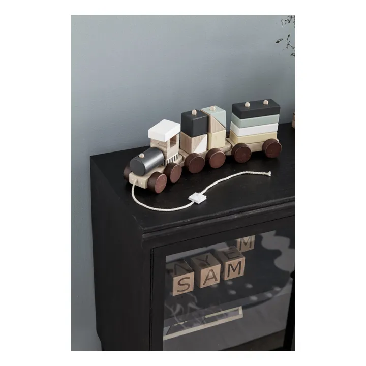 Kid's Concept Train avec cubes empilables en bois