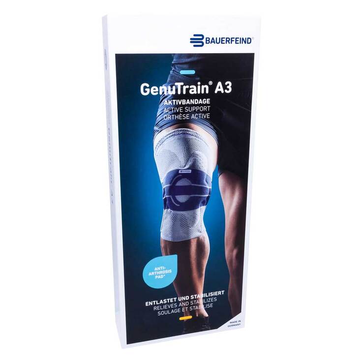 Genutrain A3 Kniebandage links Größe 2 titan, 1 St