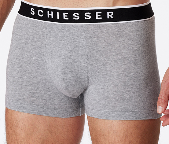 3 SCHIESSER Shorts mit Bio-Baumwolle, grau meliert