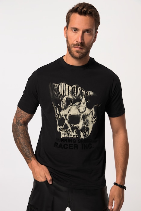 T-Shirt, Halbarm, Brust-Print, Rundhals, bis 8 XL