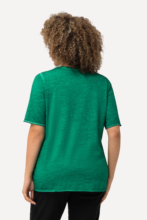 T-Shirt, Mandala-Flockdruck, Classic, Rundhals, Halbarm