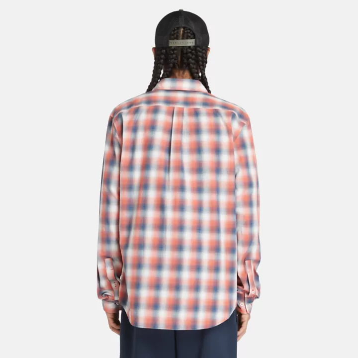 Chemise à carreaux pour homme en orange clair