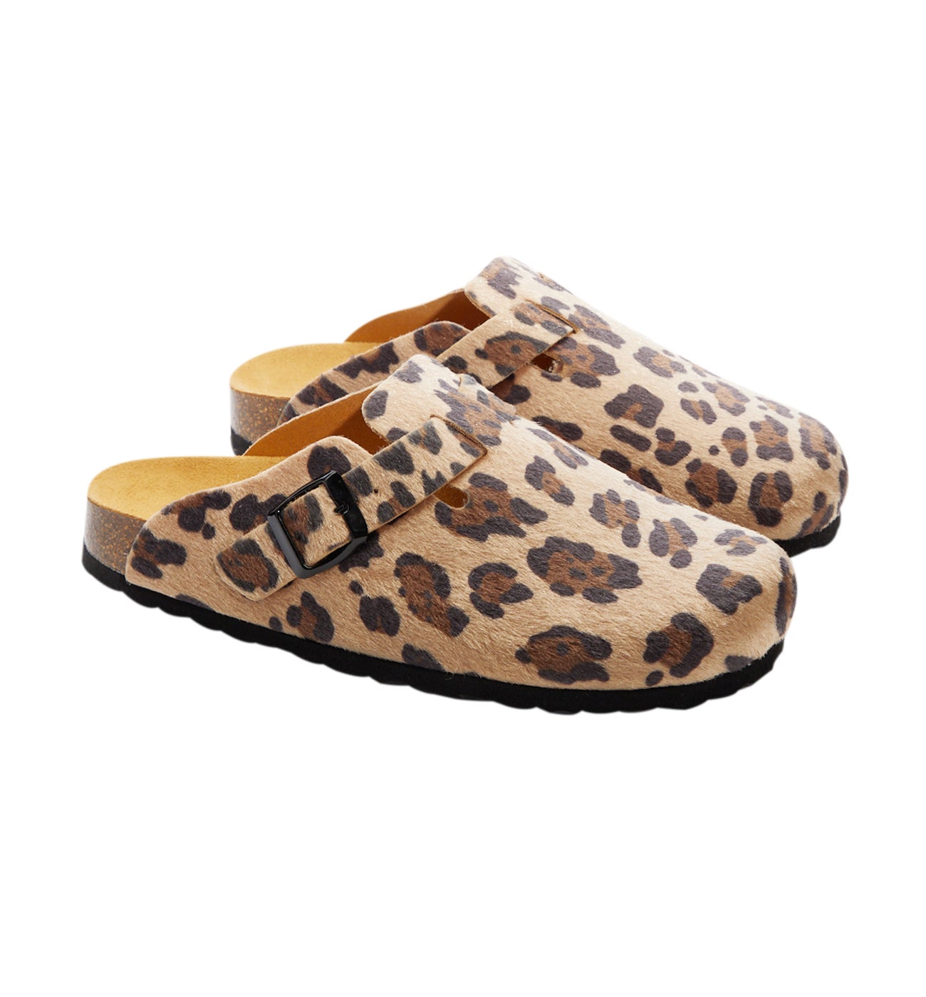 Sabot plat léopard Femme - Imprimé multicolore