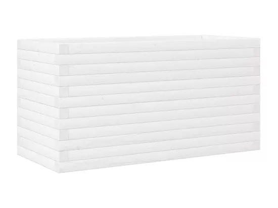 Jardinière bac lit surélevé bois blanche 90 x 40 x 46 cm 02_0037981