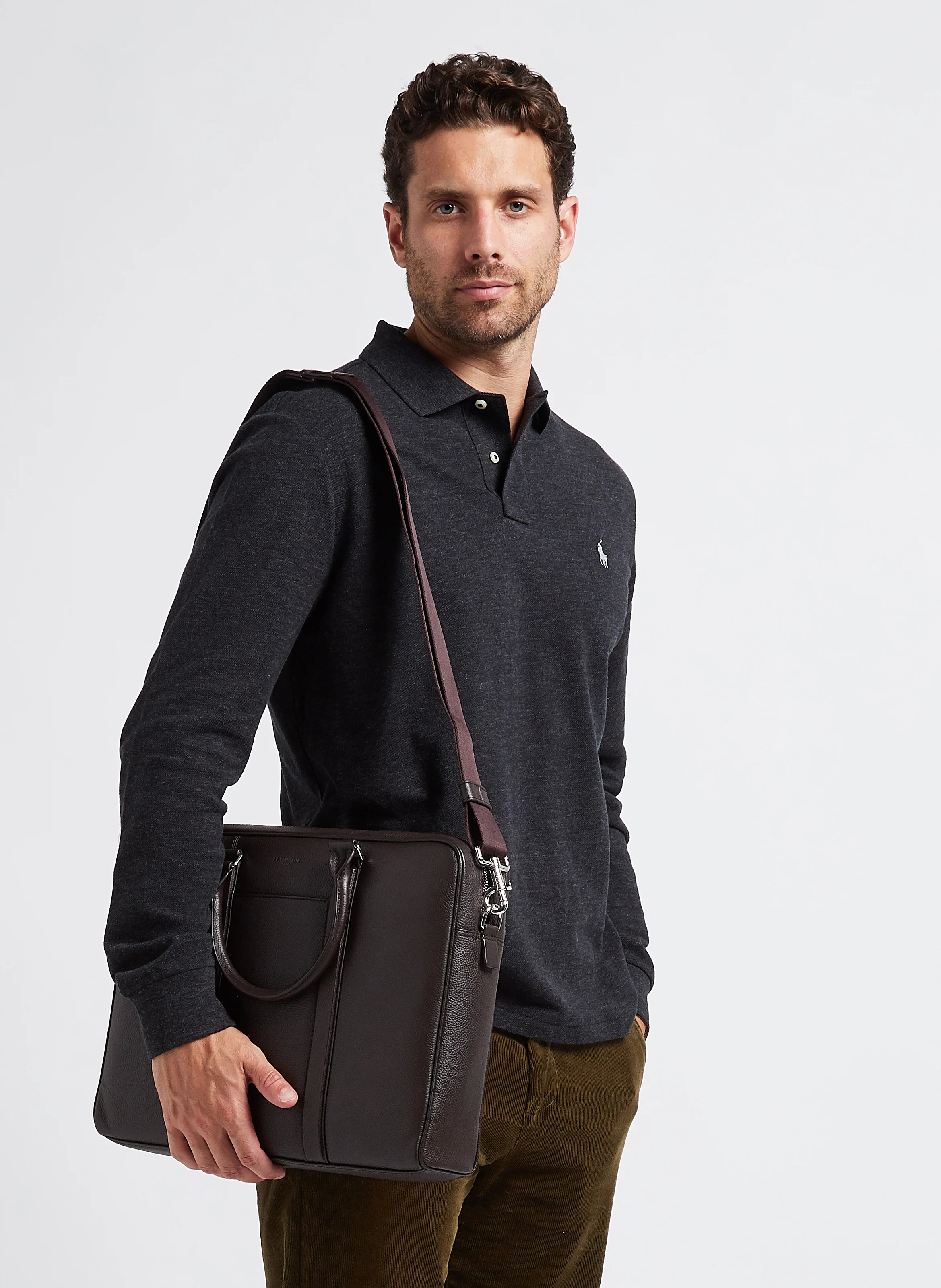 CHARLES - Porte documents en cuir| Marron