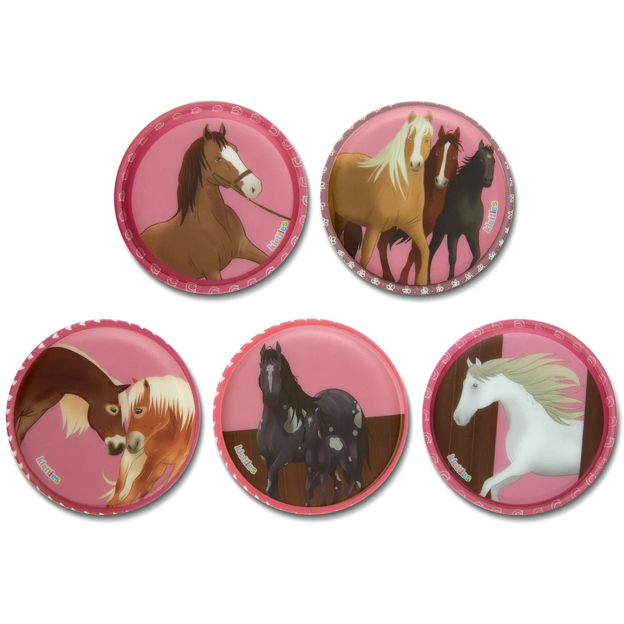 Ergobag Zubehör Klettie - Set 5 tlg. matt Pferde im Galopp