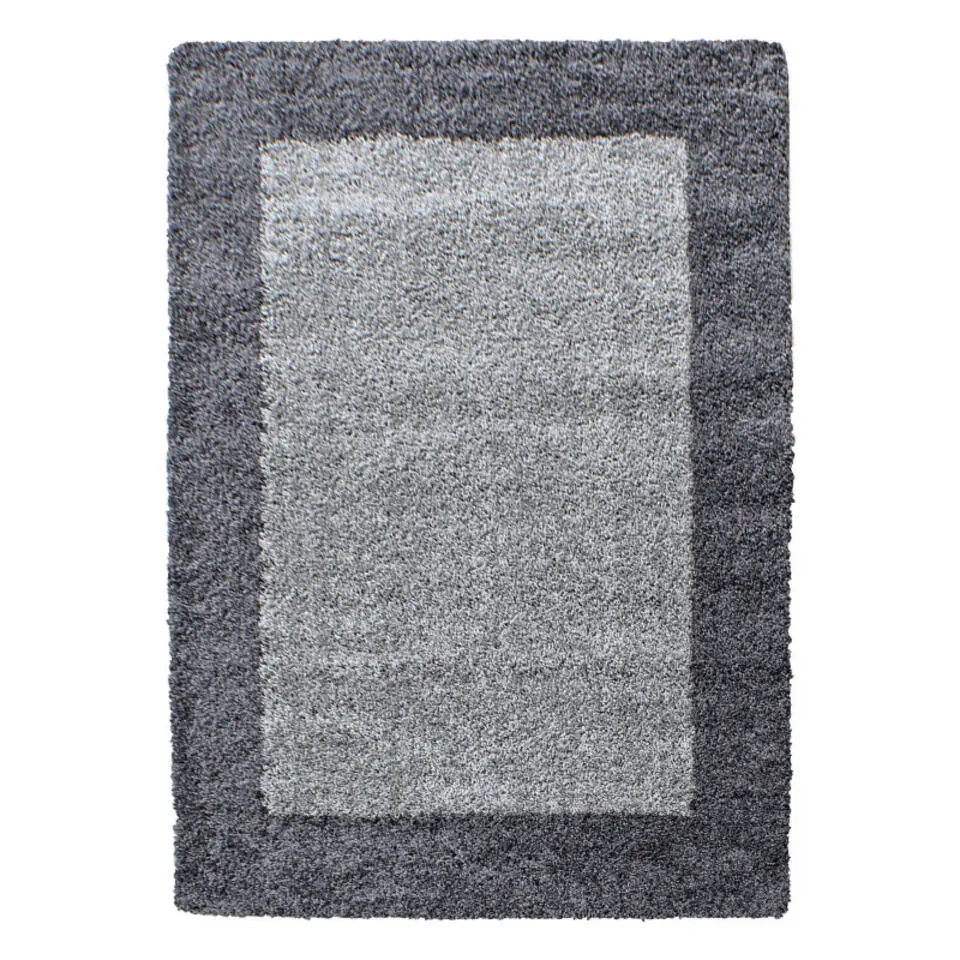 Basic Shaggy Kader vloerkleed Grijs Hoogpolig - 240x340 CM