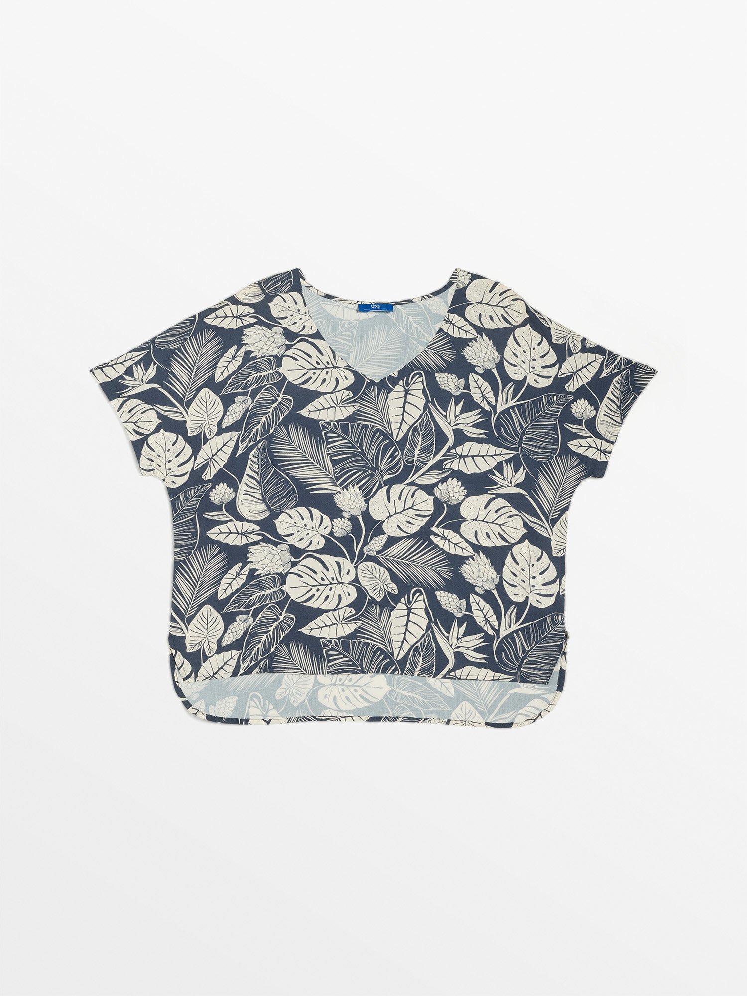 Blouse Femme Motif Floral Bleu