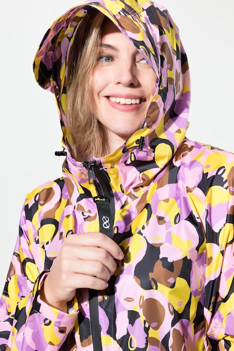 Funktions-Regencape, Unisex, Print, Kapuze